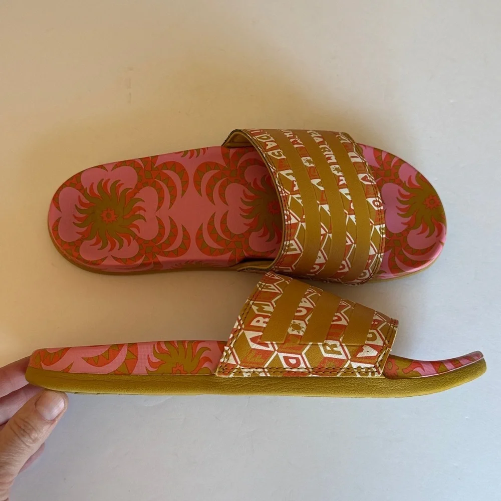 Adidas x Farm Rio slides sandals women’s 8 EUC - Picture 3 of 6